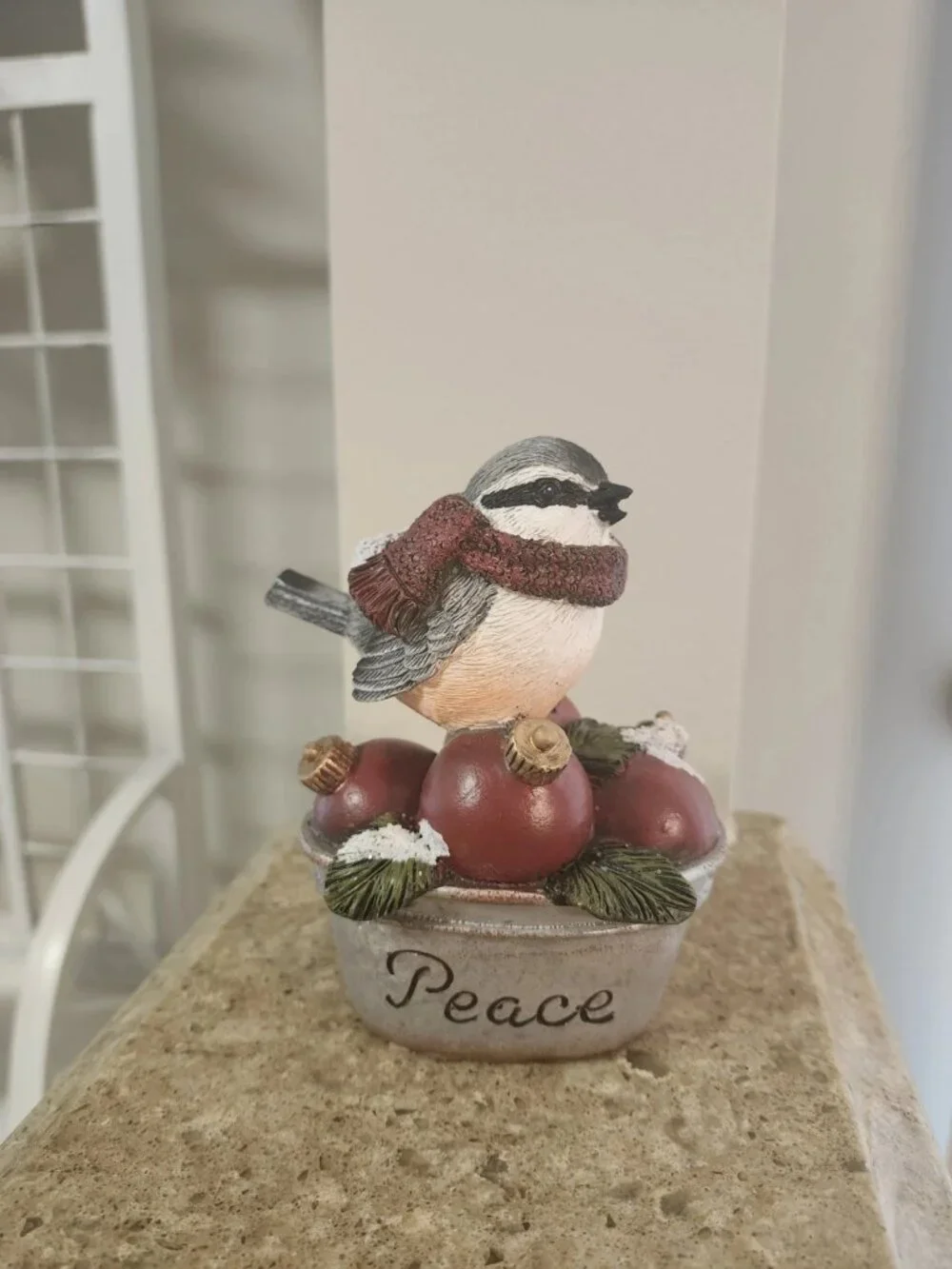 Winter Rustic Bird Set of 3 - Joy, Noel and Peace Christmas Figurine